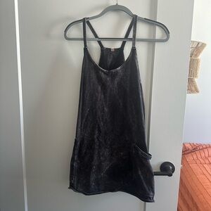FREE PEOPLE HOT SHOT MINI DRESS BLACK SMALL